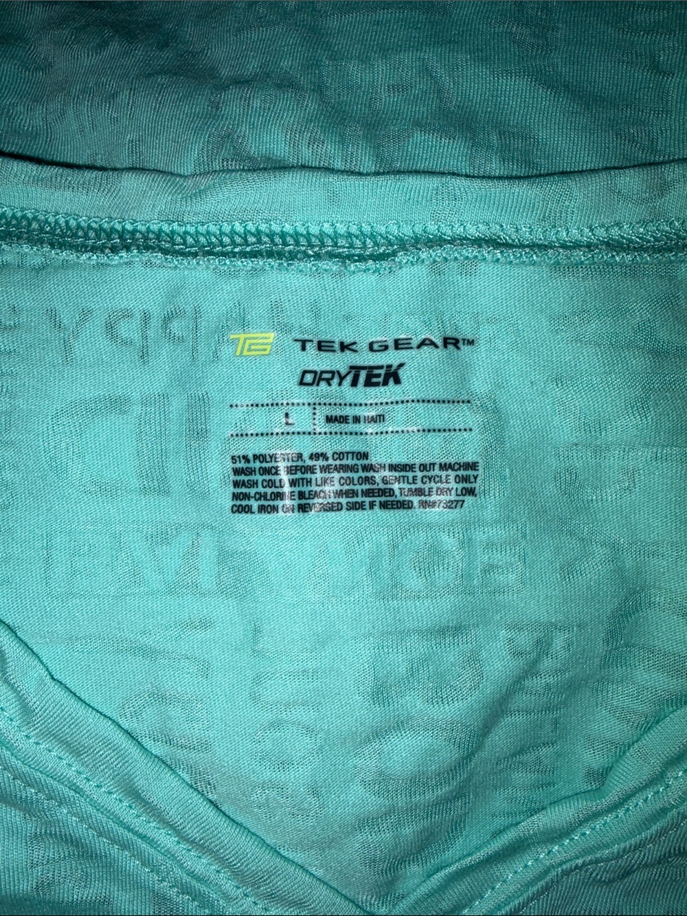 Tek Gear Burnout Motivational Word T-shirt L Mint Green - Picture 4 of 6